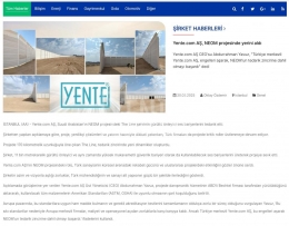Yente.com AŞ, NEOM projesinde yerini aldı.